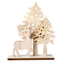 Wooden Christmas Deer Decoration 15cm