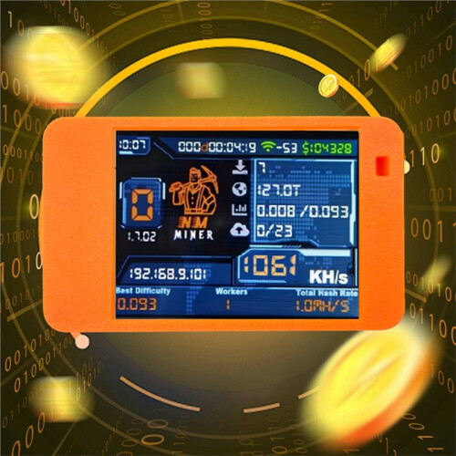 Minerador Solo de Bitcoin e Criptomoedas NMMinerNerdMiner BTC de 1060KH/S com Tela Colorida de 2,8 Polegadas para Uso Doméstico e em Escritórios 2