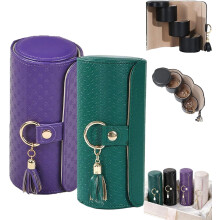 3-Tier Layered Travel Jewelry Case in Green or Purple