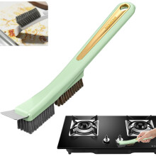 Brosse de cuisine robuste avec fil d'acier et grattoir intégré – Compatible avec toutes les plaques de cuisson