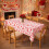 Valentine's Day Plastic Tablecloth 108x54in Red Heart Design 1