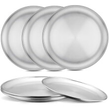 Juego de 6 platos infantiles de acero inoxidable de 20 cm (8 pulgadas)