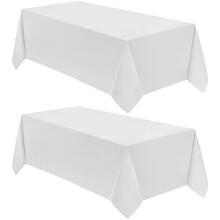 Yellow Polyester Rectangular Tablecloth 90x132in (2-Pack)