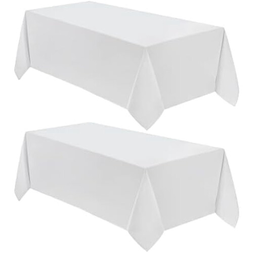 Yellow Polyester Rectangular Tablecloth 90x132in (2-Pack)