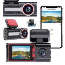 4K+1080P Dubbel Dash Cam med WiFi-app, 4" IPS-skärm, Mörkerseende, Parkeringsläge, Loopinspelning, 170 Vidvinkel