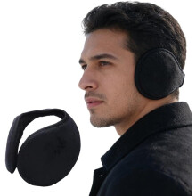 Mens Ear Muffs, Foldable Fluffy Winter Ear Warmers for Cold Weather, Adjustable Behind the Head Ear Covers for Outdoor Skiing and Daily Wear By