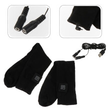 Chaussettes chauffantes électriques en coton pour hommes et enfants, chaudes, noires