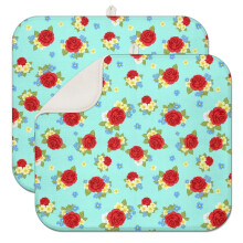 Tapis égouttoir de cuisine Pioneer Flower à motif floral, 1 paquet, tapis égouttoir en microfibre ultra absorbant, 40,6 x 45,7 cm