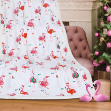 Pink Flamingo Christmas Throw Blanket – Soft, Warm Holiday Decor & Cozy Gift for Men/Women, 60x50 in, Compatible with Flamingo Party Themes