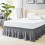 King Bed Skirt 15" Drop Elastic Wrap Microfiber Dust Ruffle 1