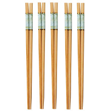 5 paires de baguettes réutilisables antidérapantes en bambou, isolantes thermiquement, pour la cuisine (vertes)