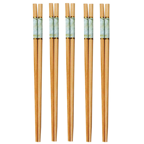 5 ζευγάρια Chopsticks Επαναχρησιμοποιήσιμα αντιολισθητικά μπαμπού θερμομονωτικά
