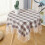 Round Linen Tablecloth 90x90cm Brown 1
