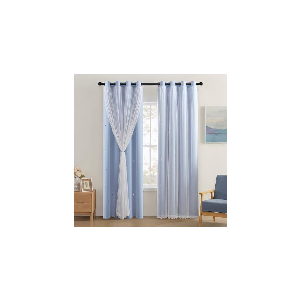 Star Blackout Curtains 34x96 in, Grommet Top, 2 Panels