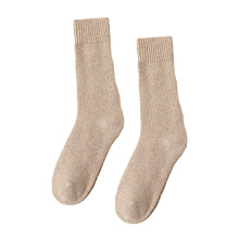 Unisex Vintersokker Tykke Vintersokker 1 Par Unisex Strikkede Midtube Tyk Plys Varm Svedabsorberende Skridsikre Afslappede Gulvsokker Khaki