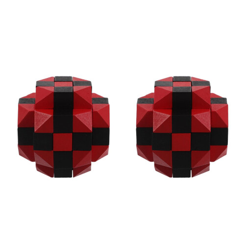 2Pcs Multi Wooden 3D Logic Puzzle Cube Brain Teasers for Teens Adults 1