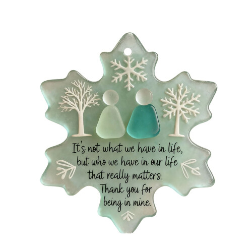 Sea Blue Snowflake Acrylic Ornament 1pc