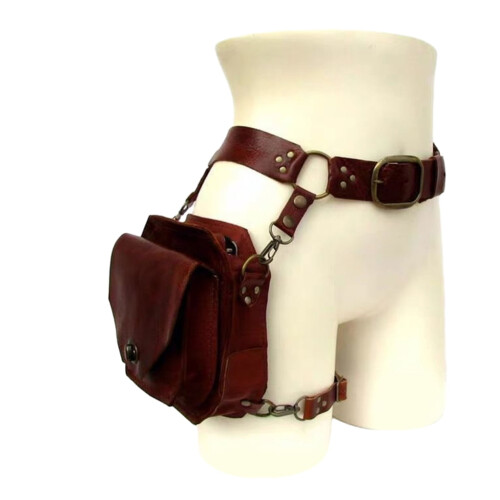 Τσάντα μέσης Steampunk PU για τη μέση, πορτοφόλι μηρών μοτοσικλέτας για γυναίκες