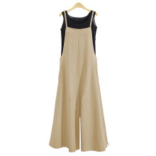 Damen-Latzhose in Übergröße, Overall, Jumpsuit, Sommer-Strampler mit Trägern, Gelb, Größe M