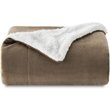 Sherpa Fleece Throw Blanket Twin 60x80 in Brown