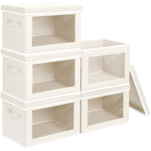 Fabric Storage Bin with Clear Window, 15"L x 10"W x 10"H,