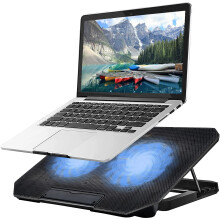 Laptop Cooling pad Cooler Stand Fan for 11-15.6 Inch Gaming Notebooks, 2 Turbine Fans,4 Angle Adjustable (Black)
