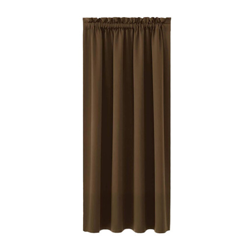 Blackout Curtains Brown 63 x 42 Inch Silk Look Polyester