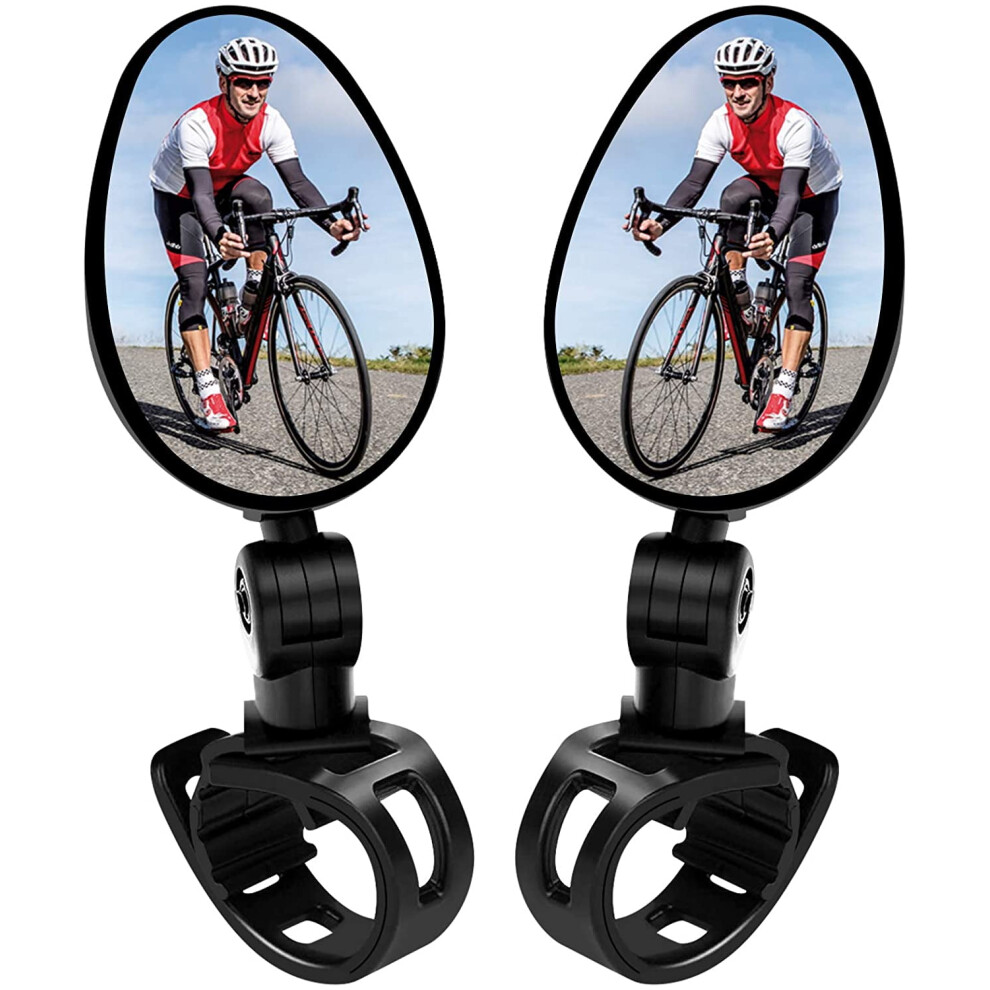 2-Pack Universal Mini 360 Rotating Bicycle Mirrors for Bike, Ebike, Scooter – Left & Right Handlebar Side Mirrors, Compatible with All Bikes