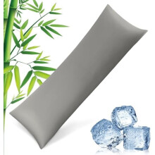 Taie d'oreiller rafraîchissante en viscose de bambou avec fermeture éclair, 51 x 137 cm, housse respirante idéale pour les personnes qui ont chaud