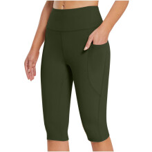 Női térdig érő leggings, magas derekú, jógához való edzőnadrág, kapri, hétköznapi nyári viselet, zsebes női futónadrág, plus size