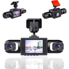 4-lins 360 bilkamerasystem, 1080p Full HD, trådlöst, mörkerseende, loopinspelning (32 GB-kort ingår)