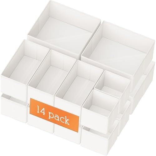 Set di 14 organizer pieghevoli per cassetti – Bianco