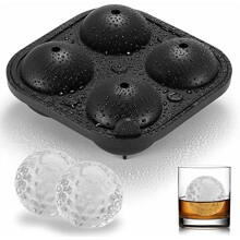 2,5-Zoll-Golfball-Eiswürfelform, 4-fach Silikonkugelform für Whisky & Cocktails – Kompatibel mit Standard-Gefrierschränken