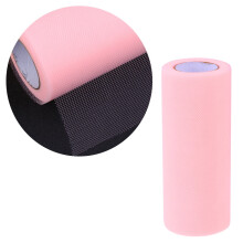 Lys rosa polyester tyllstoffrull
