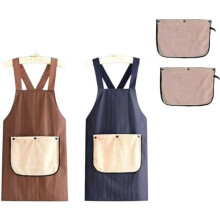 Cross Back Apron with Pockets Unisex Waterproof Lightweight