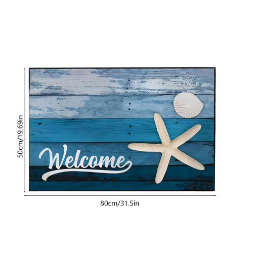 Πατάκι πόρτας Welcome για εσωτερικούς και εξωτερικούς χώρους, αντιολισθητικό 19,7x31,5 2