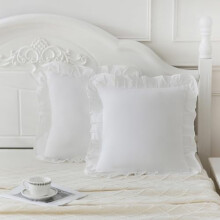 Queen Pillow Covers 20x30 in, Ruffled Microfiber, Set of 2