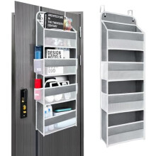 Oven yli ripustettava säilytyslaatikko, jossa neljä sivuverkkotaskua, painokapasiteetti 18 kg, ripustettava oven taakse, sopii lelujen, kenkien ja
