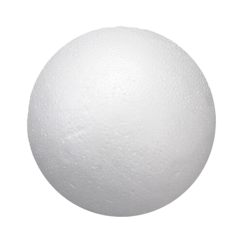 Bola de espuma de poliestireno de 20 cm (8 polegadas) para projetos de artesanato e decoração de Natal. Cor branca.
