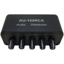 1-in-5-OUT HiFi Stereo RCA Audio Splitter /Selector Tone Controller Portable Audio Switcher Box  Distributor US Plug