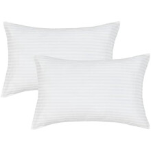 Tacar Clúdaigh Pillow Rí Stríocach Cadáis Nádúrtha 100%, Pacáiste 2 Chlúdach Pillow Priontáilte le Patrún Stríocach Satin le Dúnadh