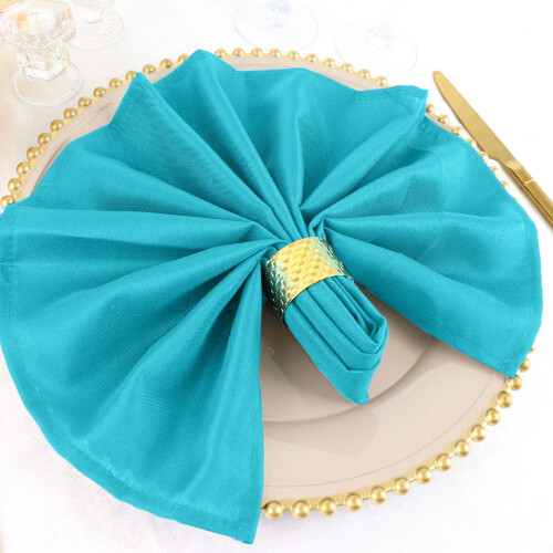 BalsaCircle 50 Pieces 20" Turquoise Polyester Napkins Wedding Kitchen