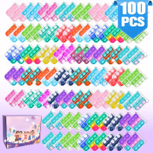Mini Pop Fidget Toys Pack, Siliconen Knijpbubbel Fidget Sensorisch Speelgoed, Pop Sleutelhangers met Bubbeltjes Speelgoed, Feestzakjes Vulling
