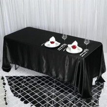 BalsaCircle Black Satin Rectangular Tablecloth 72" x 120"