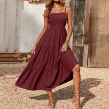 Strandjurken voor dames, vakantiejurken voor dames, sexy vintage jurk met ronde hals, mouwloos, opengewerkt, bedrukt, mini-jurk, zomerjurk,