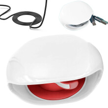Enrouleur de câble automatique (1 unité), organisateur de câble de voyage rétractable pour câbles USB/casque, blanc – Compatible USB-C