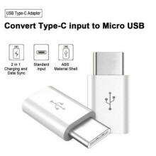 Adaptateur USB-C blanc SSKFHGI pour téléphones Android (USB-C vers micro-USB), adaptateur de charge et de données