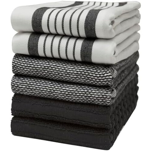 Premium Cotton Kitchen Towels 20" x 28" (6-Pack)