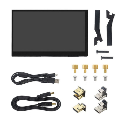 Monitor Touchscreen de 10,1 Polegadas para Raspberry Pi 5/4B, IPS 1024x600, Alto-Falantes Duplos, Compatível com Vários Dispositivos e Sistemas