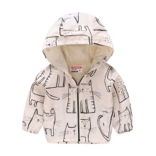 Manteaux d'hiver à capuche pour bébés garçons et filles, légers et tendance, à manches longues, imprimés, pour enfants de 4 à 5 ans.